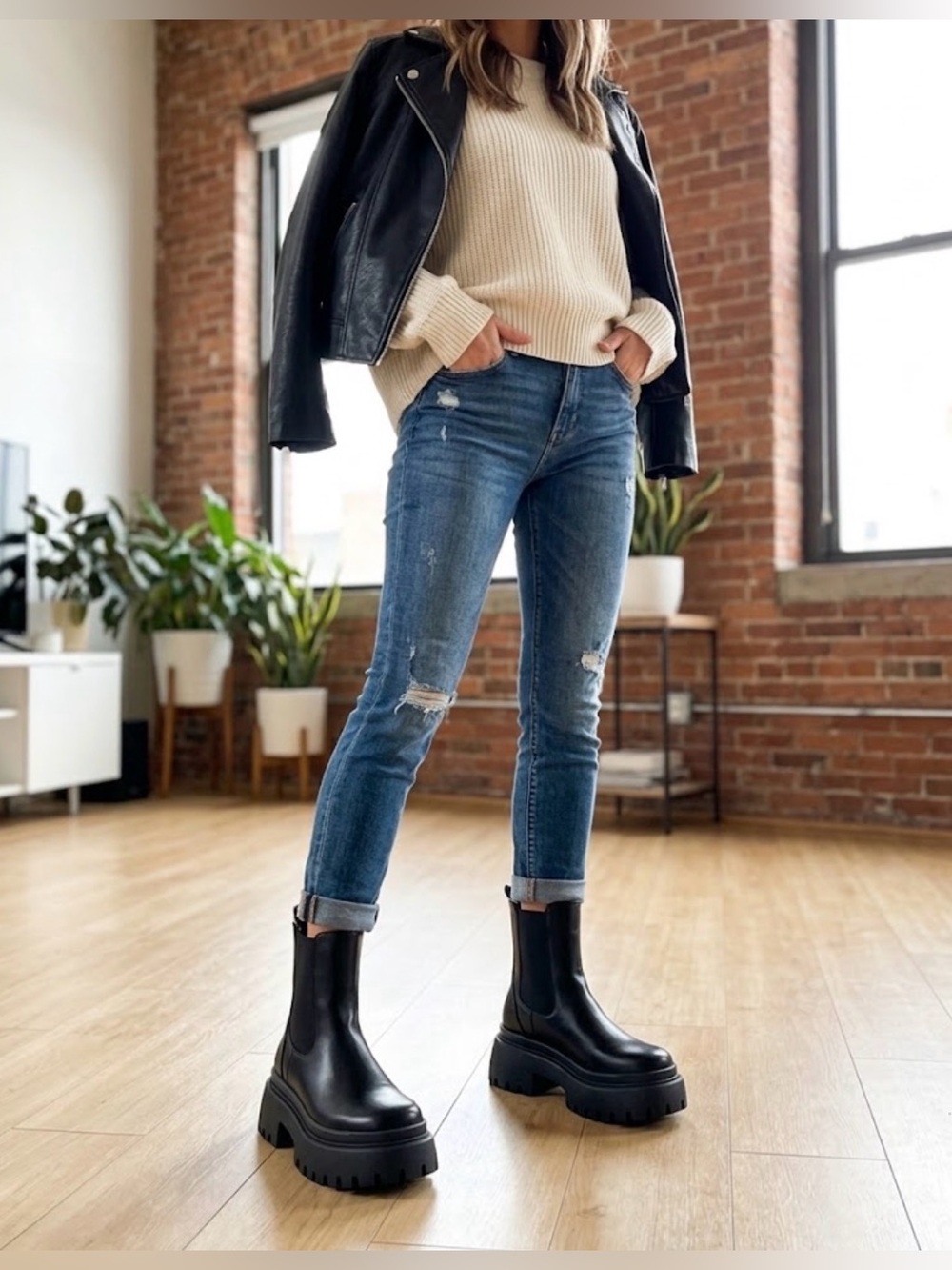 Azalea Wang Women’s Bridge Black Chunky Platform Booties / Boots NEW Size 11